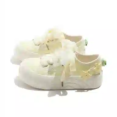 蝴蝶鞋带学院风甜美可爱舒适百搭潮流时尚 透气包裹性轻便 低帮 帆布鞋 女款