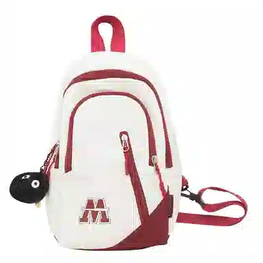 普乐威 时尚简约百搭运动学生个性潮流实用 尼龙 胸包 男女同款情侣款 白蓝红/白红色/黑色/蓝色