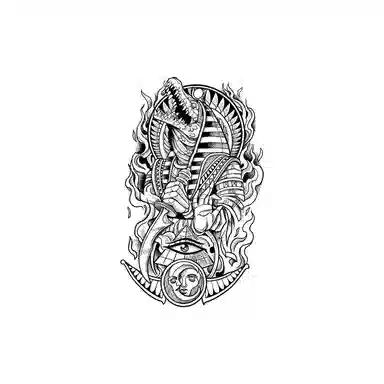 青山七海  冥蛇焰瞳纹身贴 防水防汗持久不反光 一张装