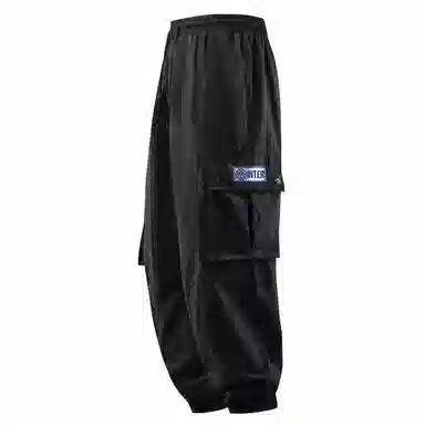 国际米兰足球俱乐部 美式高街复古字母印花简约纯棉宽松机能户外百搭时尚基础款系带束脚多口袋休闲工装裤 男女同款