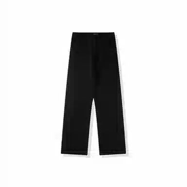 我是大卫 纯色拉链潮牌宽松直筒百搭拖地阔腿牛仔裤 男款 黑色