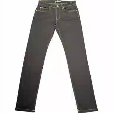 范思哲 五口袋字母刺绣长款牛仔裤 男款 黑色