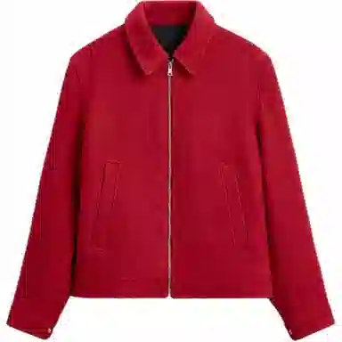 ZARA Loose Fit Zip Collar Jacket Red