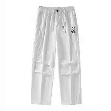 三体 文明系列 简约宽松百搭复古美式堆积阔腿休闲基础纯色直筒复古高街潮牌时尚舒适薄款透气日系户外机能风工装裤 男女同款