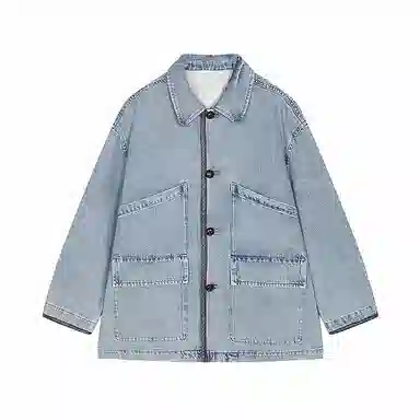 速写 纯色简约宽松日常夹克外套 男款 牛仔藏青