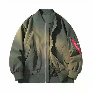 敦煌博物馆 山系户外机能防风防水飘带拉链纯色军旅风宽松休闲大码落肩棒球领飞行夹克外套 男女同款