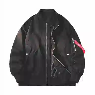 敦煌博物馆 山系户外机能防风防水飘带拉链纯色军旅风宽松休闲大码落肩棒球领飞行夹克外套 男女同款