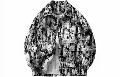 敦煌博物馆 美式高街水墨扎染防风保暖翻领休闲百搭夹克外套 男女同款