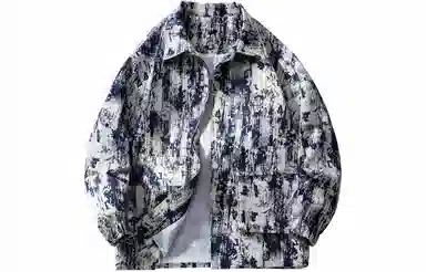 敦煌博物馆 美式高街水墨扎染防风保暖翻领休闲百搭夹克外套 男女同款