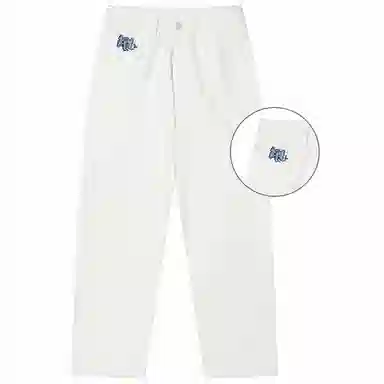 MIND ERROR Embroidered Logo Jeans