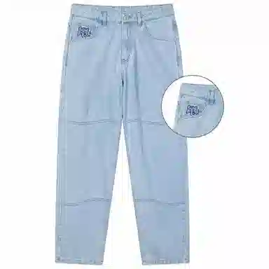 MIND ERROR Embroidered Logo Jeans