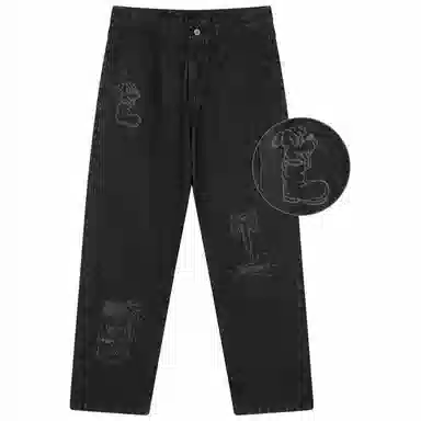 MIND ERROR Graphic Jeans