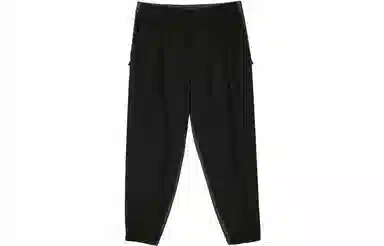 速写 牛仔拼接束脚针织休闲裤 男女同款