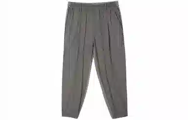 速写 牛仔拼接束脚针织休闲裤 男女同款