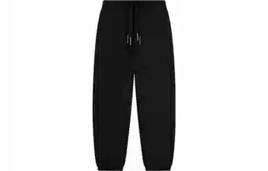 李宁 运动生活系列 纯色中腰直筒束脚运动裤 男款 黑色