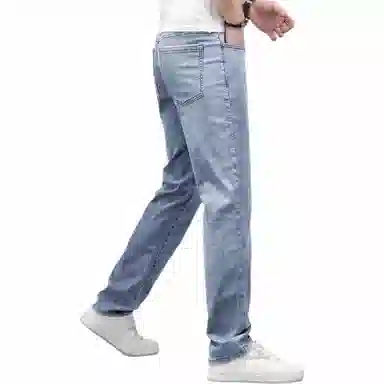 贵色 夏季 简约商务休闲裤美式修身直筒牛仔裤 男女同款
