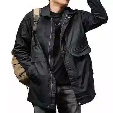 季言 拉链翻领休闲夹克外套 男款
