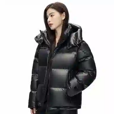 雅鹿 时尚宽松通勤羽绒服 男女同款 黑色