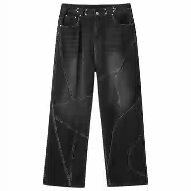 XINYINSU Retro Washed Wide-Leg Jeans Grey