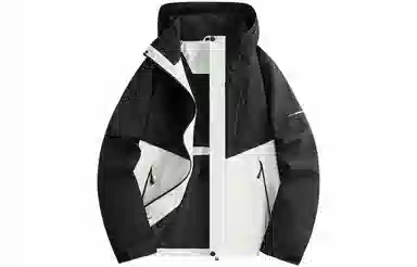 木林森 户外防风防雨防泼水可拆卸帽拼接拼色登山服夹克外套 男女同款