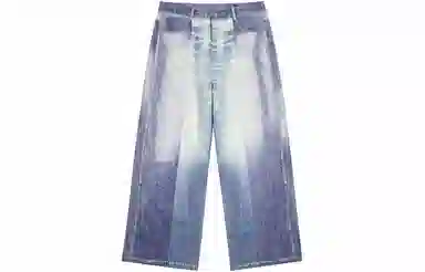 LOSTCTRL 3D Digital Print Wide Leg Jeans Blue