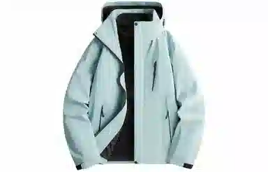 木林森 户外防风防雨防泼水可拆卸帽拼接拼色登山服夹克外套 男女同款