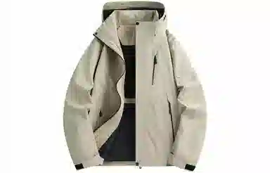 木林森 户外防风防雨防泼水可拆卸帽拼接拼色登山服夹克外套 男女同款