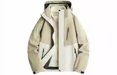 木林森 户外防风防雨防泼水可拆卸帽拼接拼色登山服夹克外套 男女同款