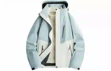 木林森 户外防风防雨防泼水可拆卸帽拼接拼色登山服夹克外套 男女同款