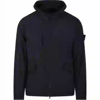 Stone Island SS25 Phantom Nylon Hooded Zip Jacket Black