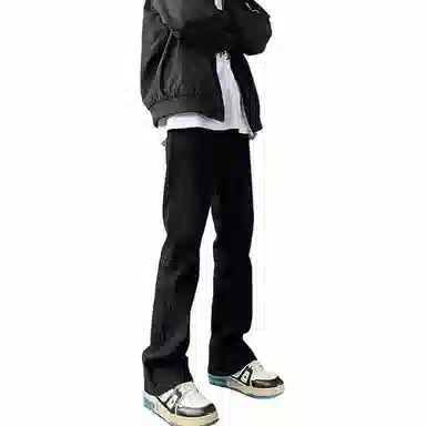 物质公式 复古高街水洗宽松做旧基础款百搭透气休闲高腰牛仔裤 男女同款