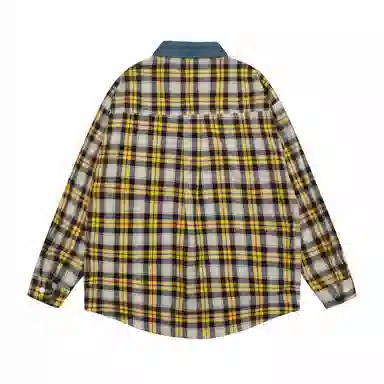 Pirkadat Plaid Denim Collar Shirt