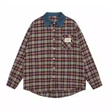 Pirkadat Plaid Denim Collar Shirt