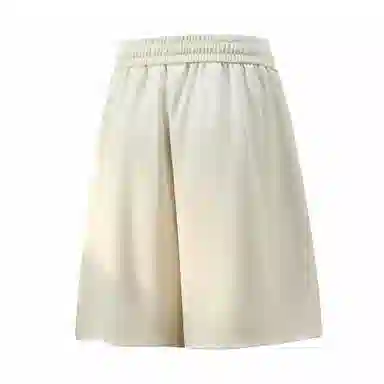 兰缪 日系简约基础款日常通勤舒适透气亲肤柔软美式复古百搭中腰宽松系带纯色适中五分休闲短裤 男女同款