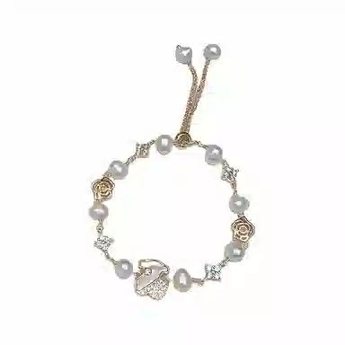 【快乐续费】 指尖瑰宝 生活的仪式感是偷偷爱自己的理由 通勤百搭小熊手饰轻奢气质小众精致温柔简约日常 珍珠 手链 女款