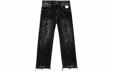 Revenge Embroidered Jeans Black