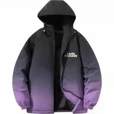 大卫贝肯 美式复古品牌宽松休闲日常百搭连帽羽绒服 男女同款