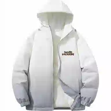 大卫贝肯 美式复古品牌宽松休闲日常百搭连帽羽绒服 男女同款