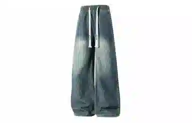 大卫贝肯 夏季冰丝男透气薄款美式高街百搭水洗慵懒风宽松直筒牛仔裤 男女同款