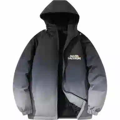 大卫贝肯 美式复古品牌宽松休闲日常百搭连帽羽绒服 男女同款