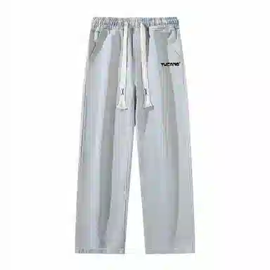 啄木鸟 复古水洗做旧抽绳宽松显瘦阔腿直筒松紧休闲牛仔裤 男女同款