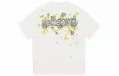 REXSHION Vintage Floral Embroidered Logo T-Shirt