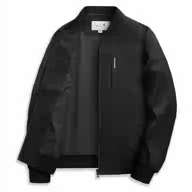 与狼共舞 运动百搭商务日常棒球领轻便舒适长袖夹克外套 男款 黑色