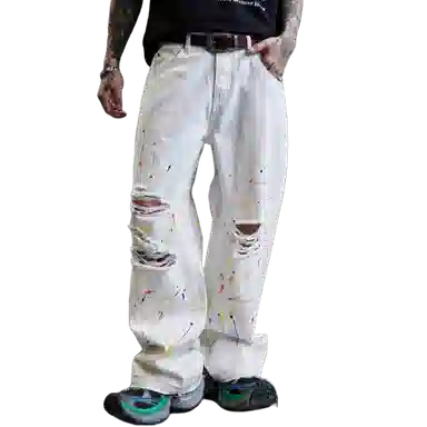 PANDA ADEVIL Ink Wash Denim Pants