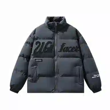 三体 面壁者系列 美式复古简约基础款字母印花加厚保暖防风防水防寒户外机能风宽松百搭立领开衫潮牌面包服棉服 男女同款