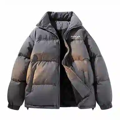 FORIDER Retro Letter Print Down Jacket