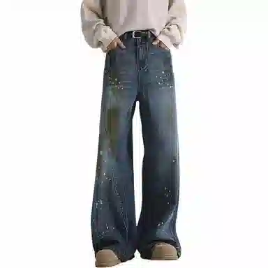 Baomika Vintage Straight Jeans Blue