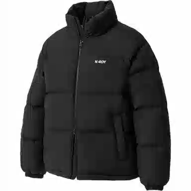 NERDY FW24 Embroidered Logo Down Jacket Black