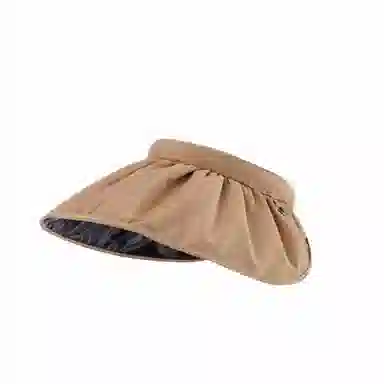 钓鱼熊 夏季防紫外线黑胶遮阳帽空顶户外贝壳帽大檐遮脸太阳帽子 聚酯纤维 防晒帽 男女同款情侣款