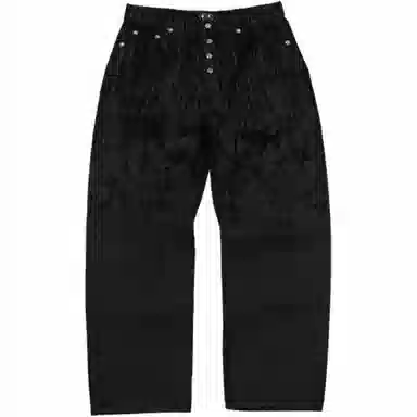 THUG CLUB SS25 Ink Splash Logo Jeans Black